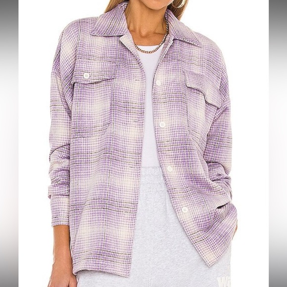 Lovers + Friends Emmy Shacket in Lavender Sz XXS Oversized - Picture 1 of 10